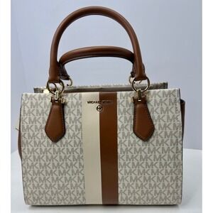 Michael Kors Marilyn Vanilla Lugg Signature MK Satchel  MISSING CROSSBODY STRAP